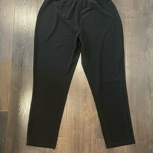 Susan Graver Essentials Womens Straight Leg Pull on Pants Size 1X Black Comfy